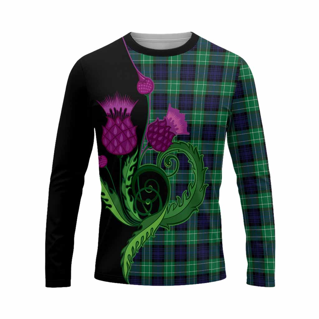 Abercrombie Tartan Long Sleeve T-Shirt Traditional Scottish Thistle