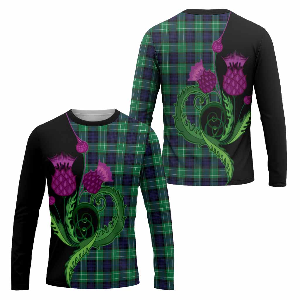 Abercrombie Tartan Long Sleeve T-Shirt Traditional Scottish Thistle