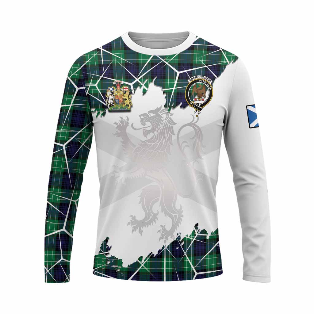 Abercrombie Tartan Long Sleeve T-Shirt with Family Crest and Lion Rampant Grunge Style