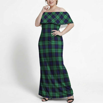 Abercrombie Tartan Off Shoulder Ruffle Maxi Dress