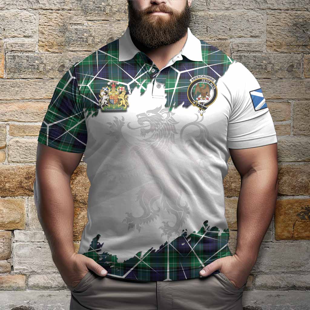 Abercrombie Tartan Polo Shirt with Family Crest and Lion Rampant Grunge Style