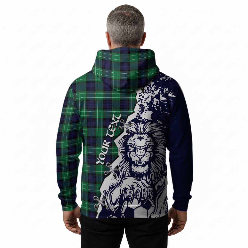 Abercrombie Tartan Scottish Hoodie Angry Lion With Soccer Ball Style