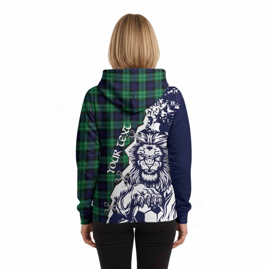 Abercrombie Tartan Scottish Hoodie Angry Lion With Soccer Ball Style