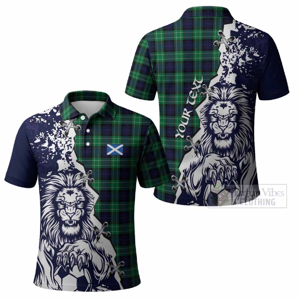 Abercrombie Tartan Scottish Polo Shirt Angry Lion With Soccer Ball Style