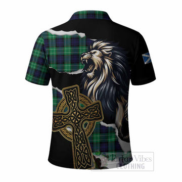 Abercrombie Tartan Scottish Polo Shirt Lion Celtic Heritage