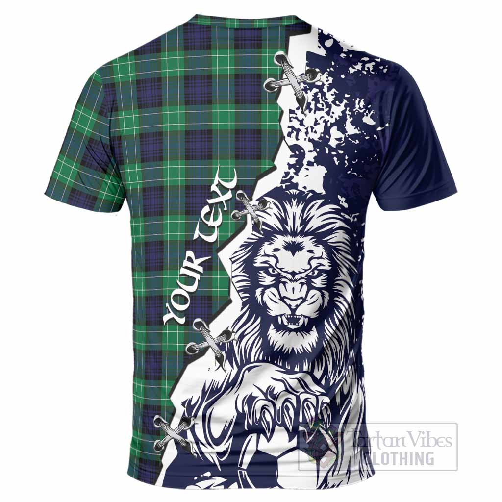Abercrombie Tartan Scottish T-Shirt Angry Lion With Soccer Ball Style