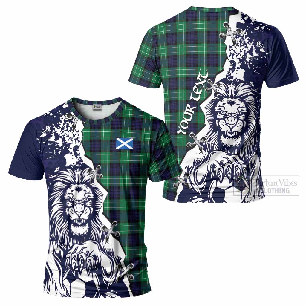 Abercrombie Tartan Scottish T-Shirt Angry Lion With Soccer Ball Style