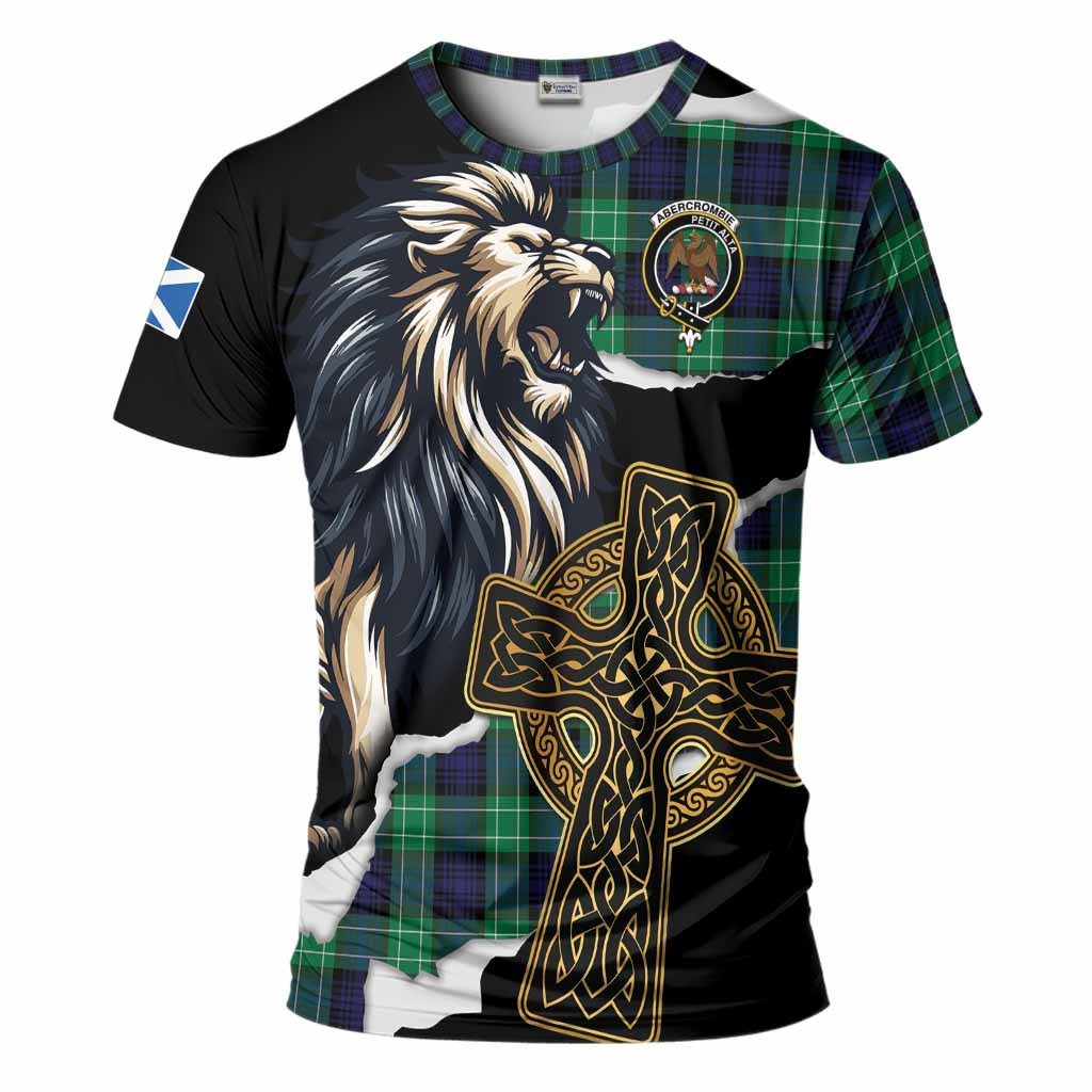 Abercrombie Tartan Scottish T-Shirt Lion Celtic Heritage