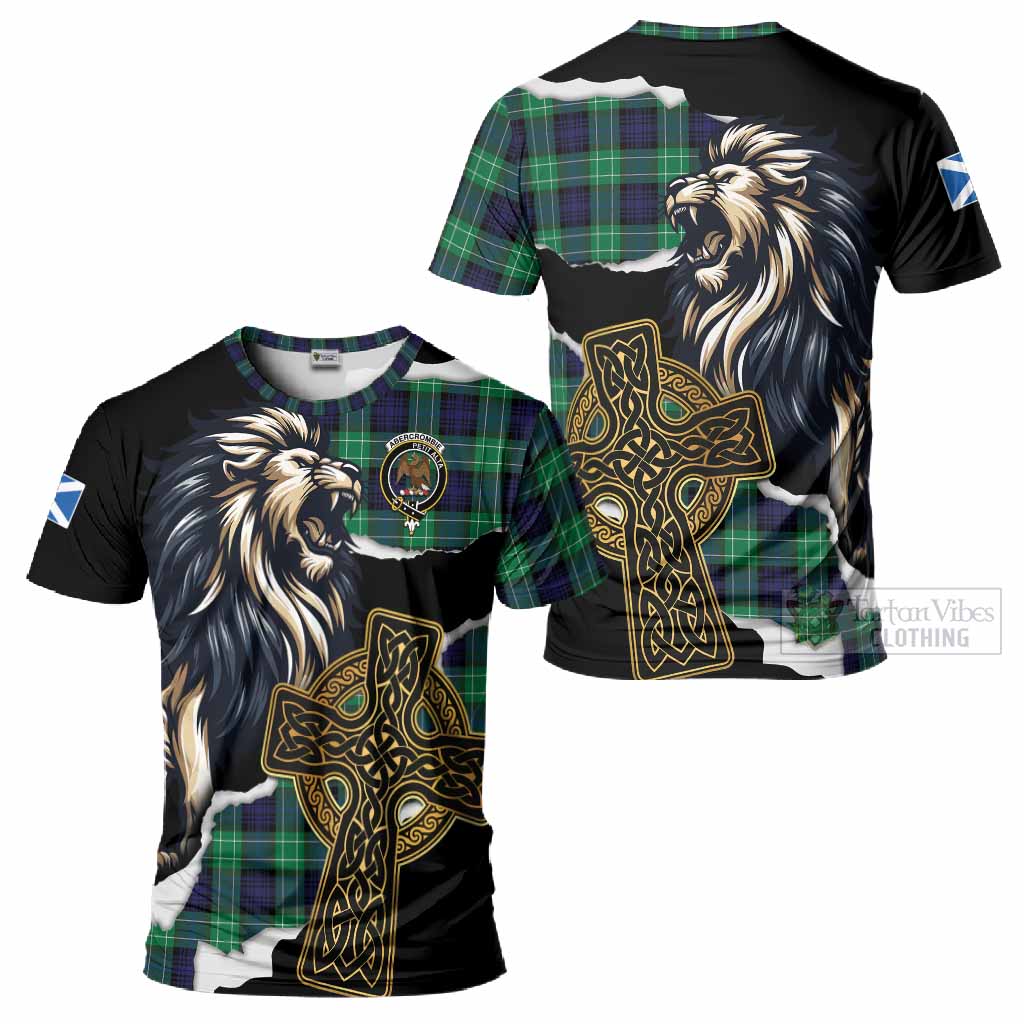 Abercrombie Tartan Scottish T-Shirt Lion Celtic Heritage