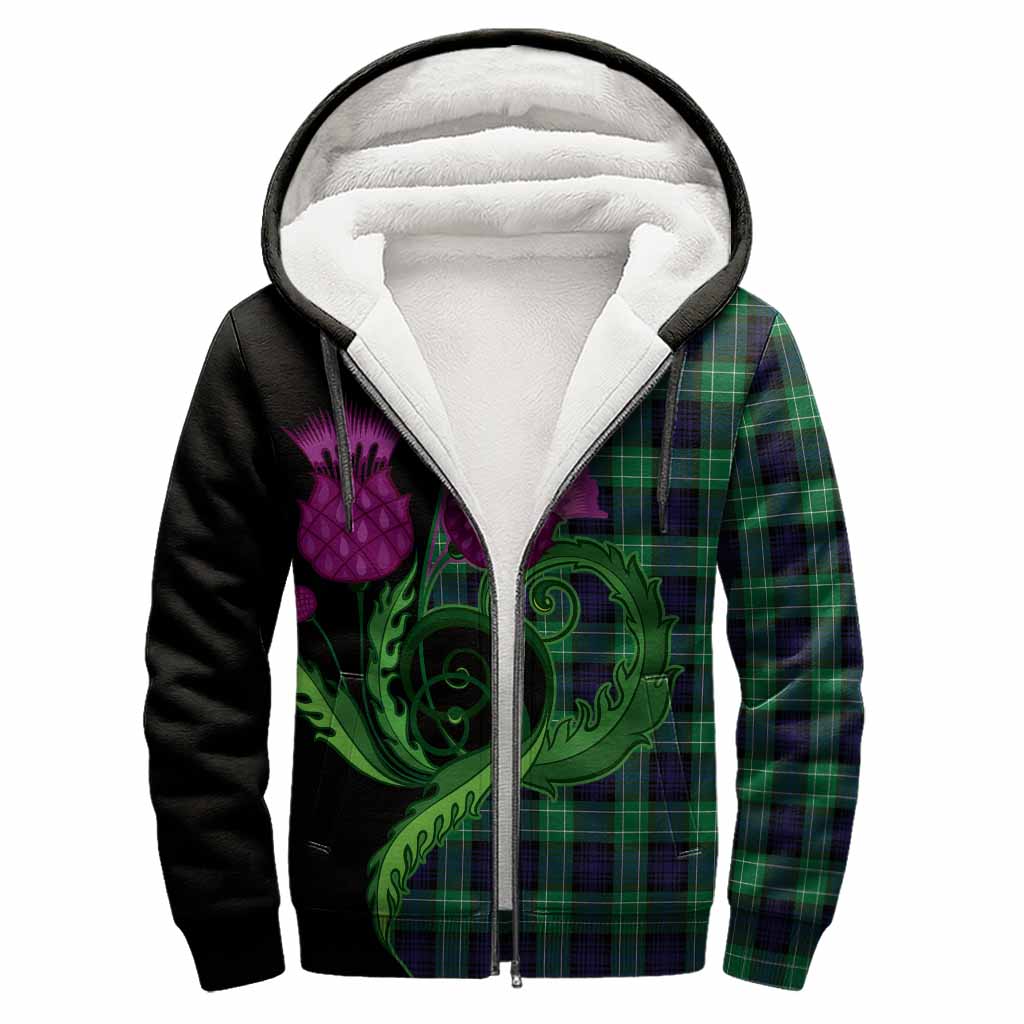 Abercrombie Tartan Sherpa Hoodie Traditional Scottish Thistle