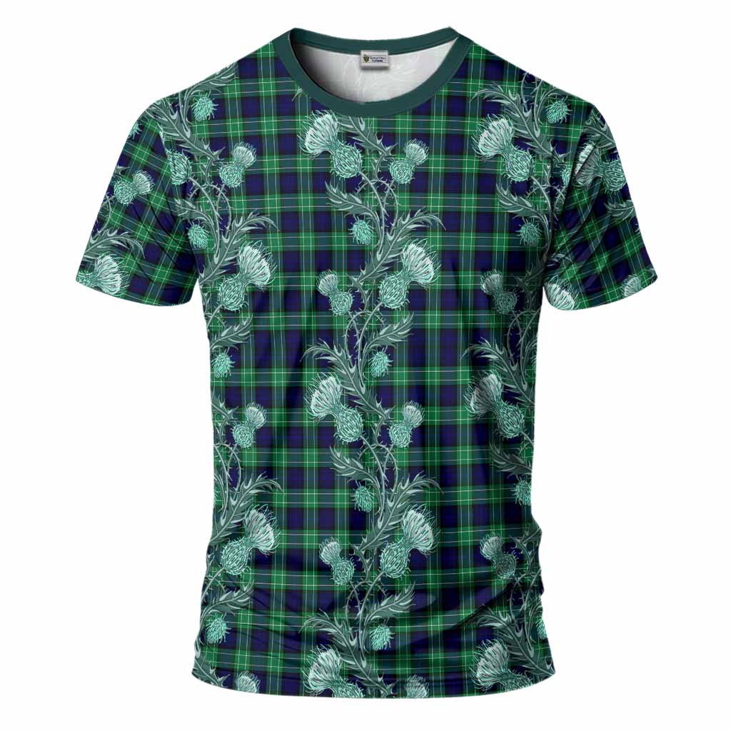 Abercrombie Tartan T-Shirt Seamless Scottish Thistle Flowers