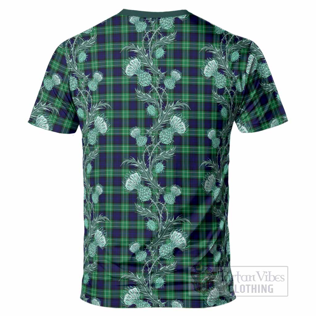 Abercrombie Tartan T-Shirt Seamless Scottish Thistle Flowers