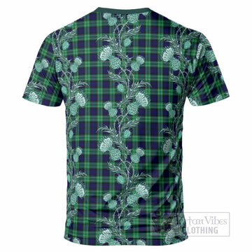 Abercrombie Tartan T-Shirt Seamless Scottish Thistle Flowers