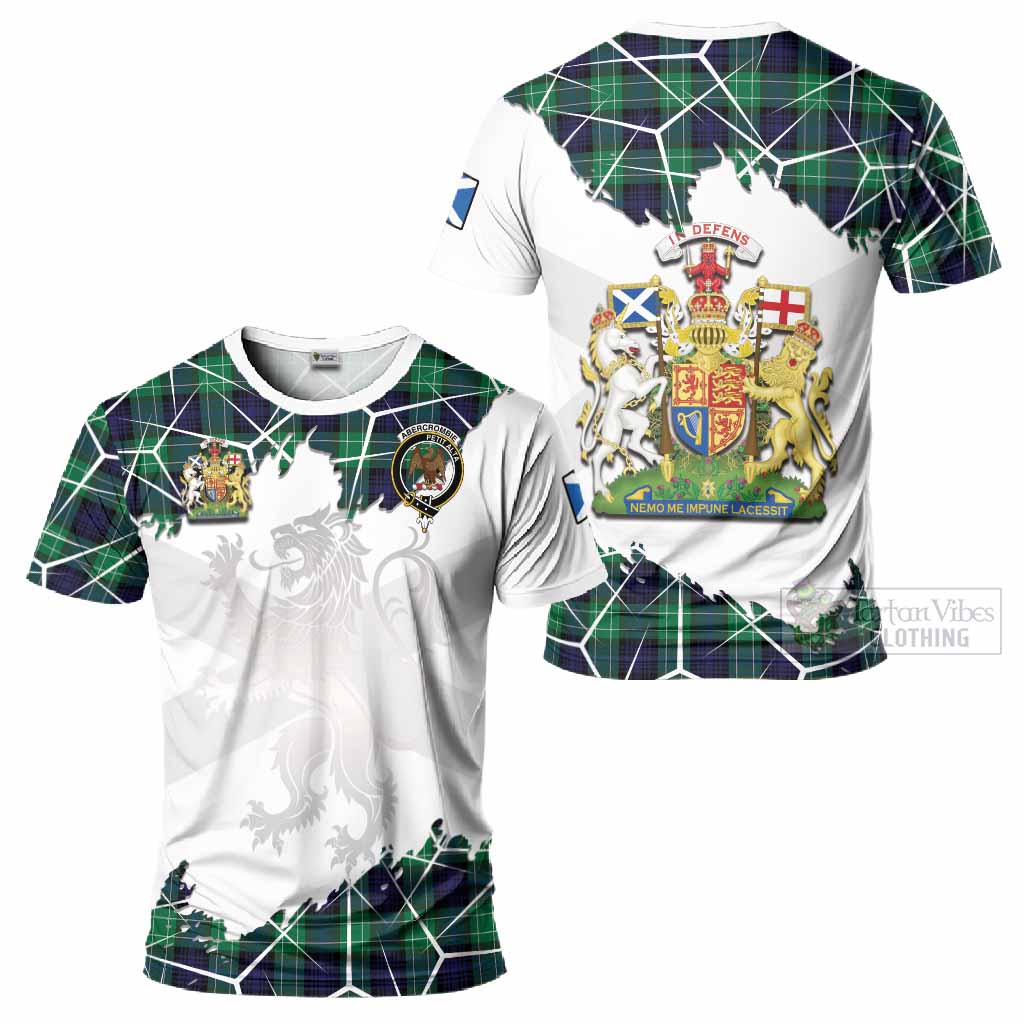 Abercrombie Tartan T-Shirt with Family Crest and Lion Rampant Grunge Style