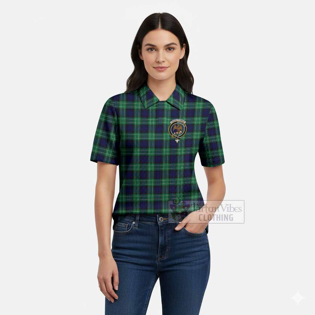 Abercrombie Tartan Women’s Polo Sweater Top with Family Crest