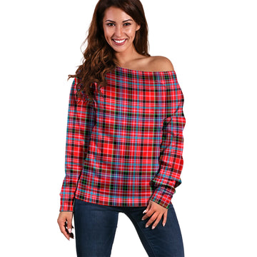 Aberdeen District Tartan Off Shoulder Women Sweater Women - Tartanvibesclothing