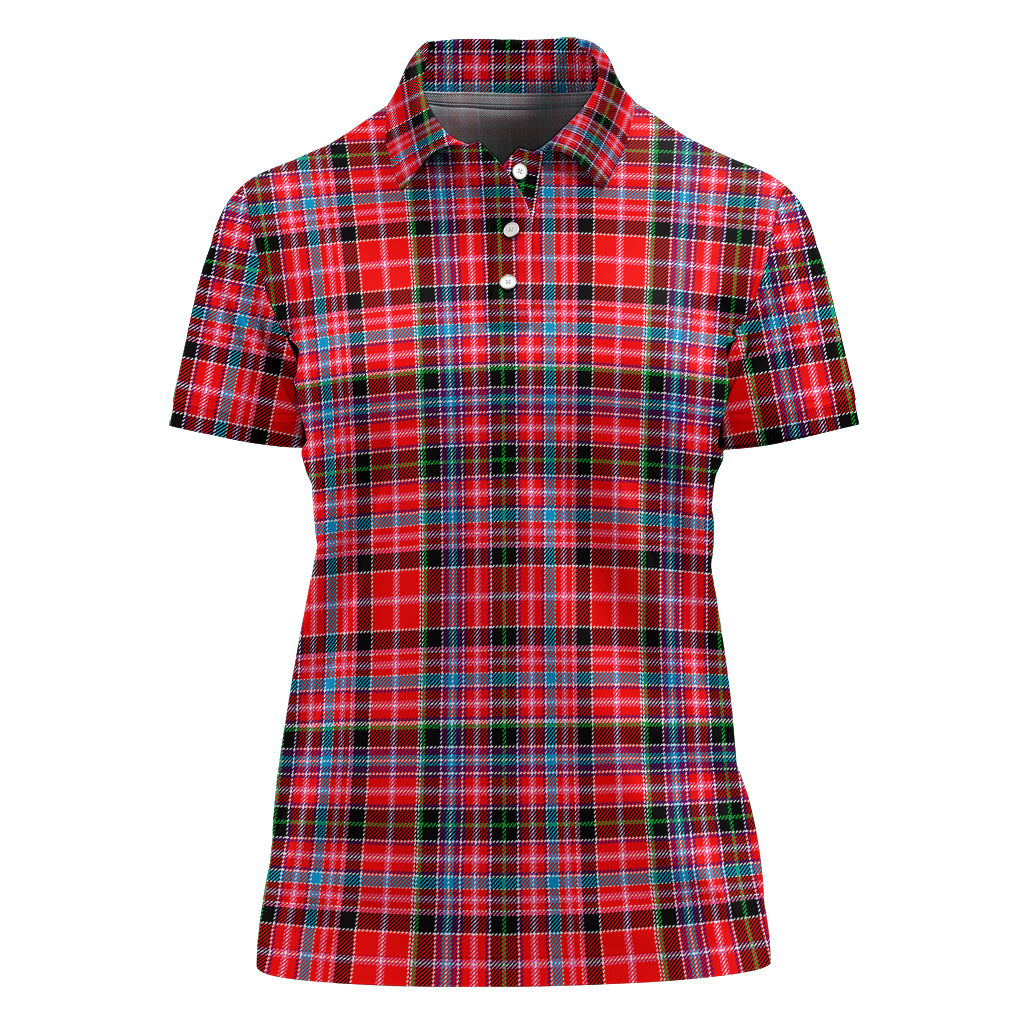 Aberdeen District Tartan Polo Shirt For Women - Tartanvibesclothing