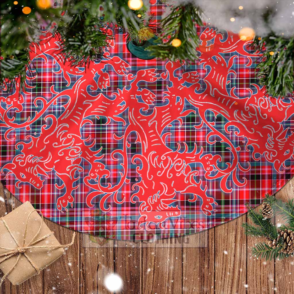 Tartan Vibes Clothing Aberdeen District Tartan Christmas Tree Skirt Lion Rampant Style
