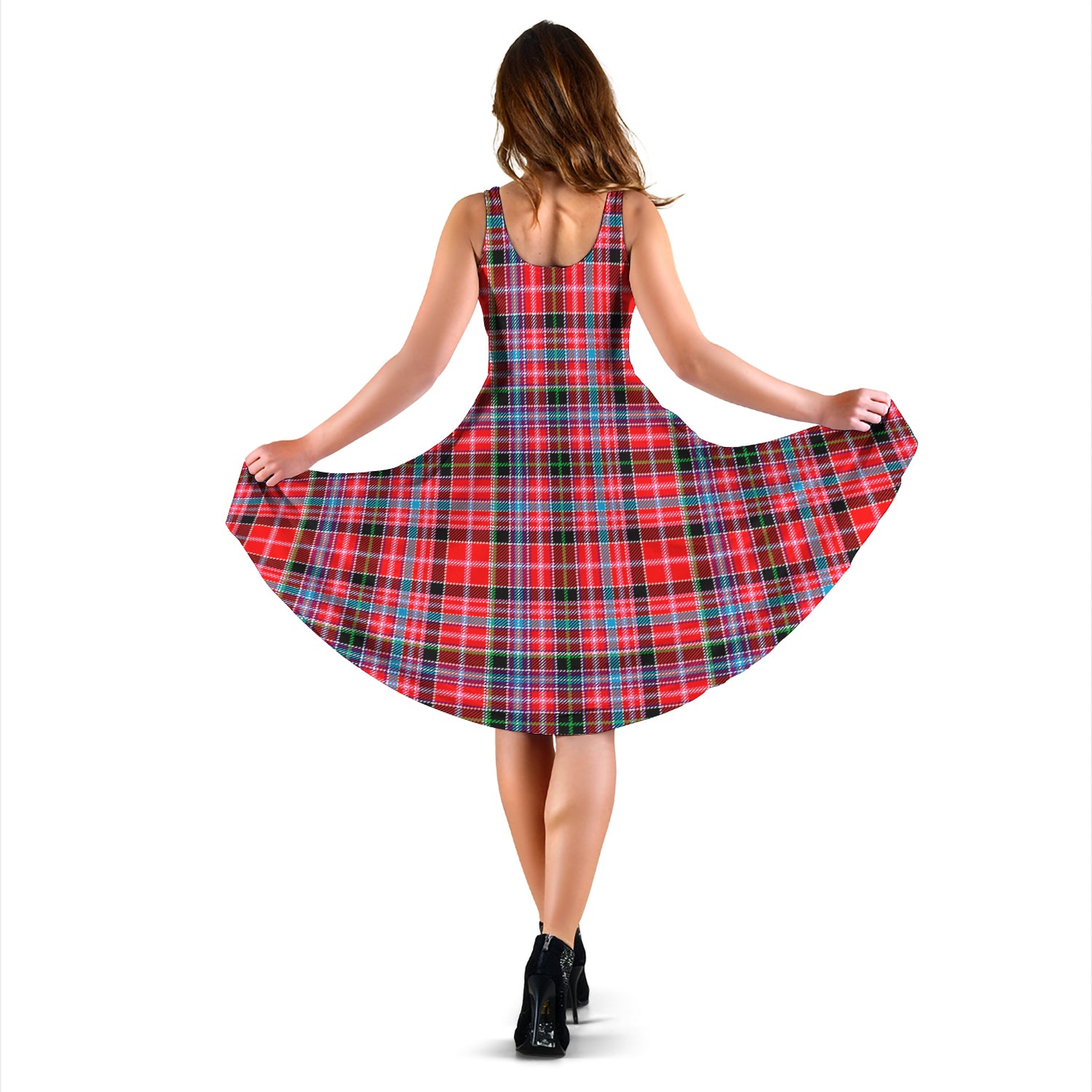 Aberdeen District Tartan Sleeveless Midi Womens Dress - Tartanvibesclothing