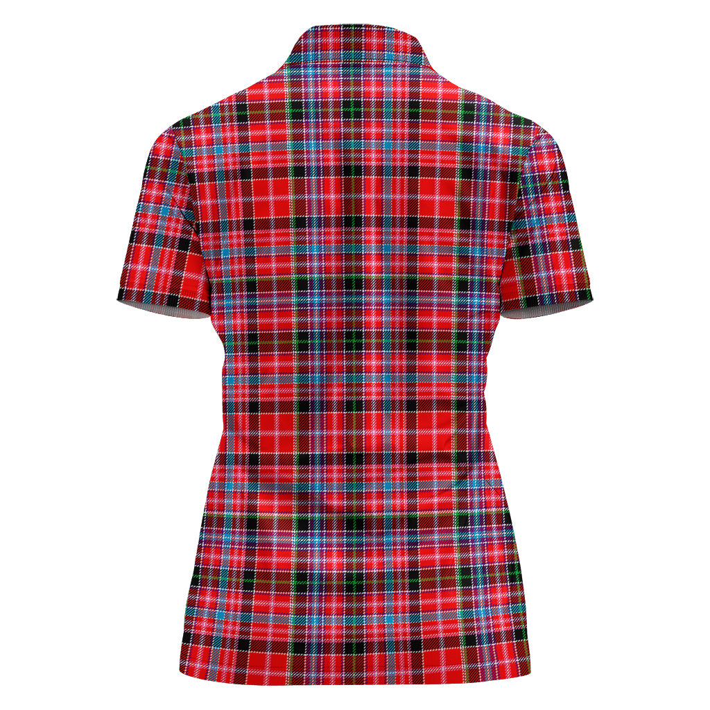 Aberdeen District Tartan Polo Shirt For Women - Tartanvibesclothing