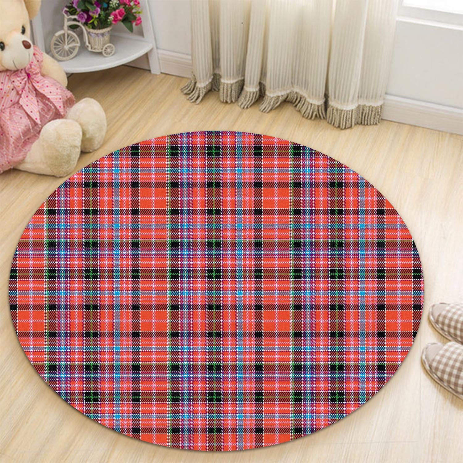 Aberdeen District Tartan Round Rug - Tartanvibesclothing
