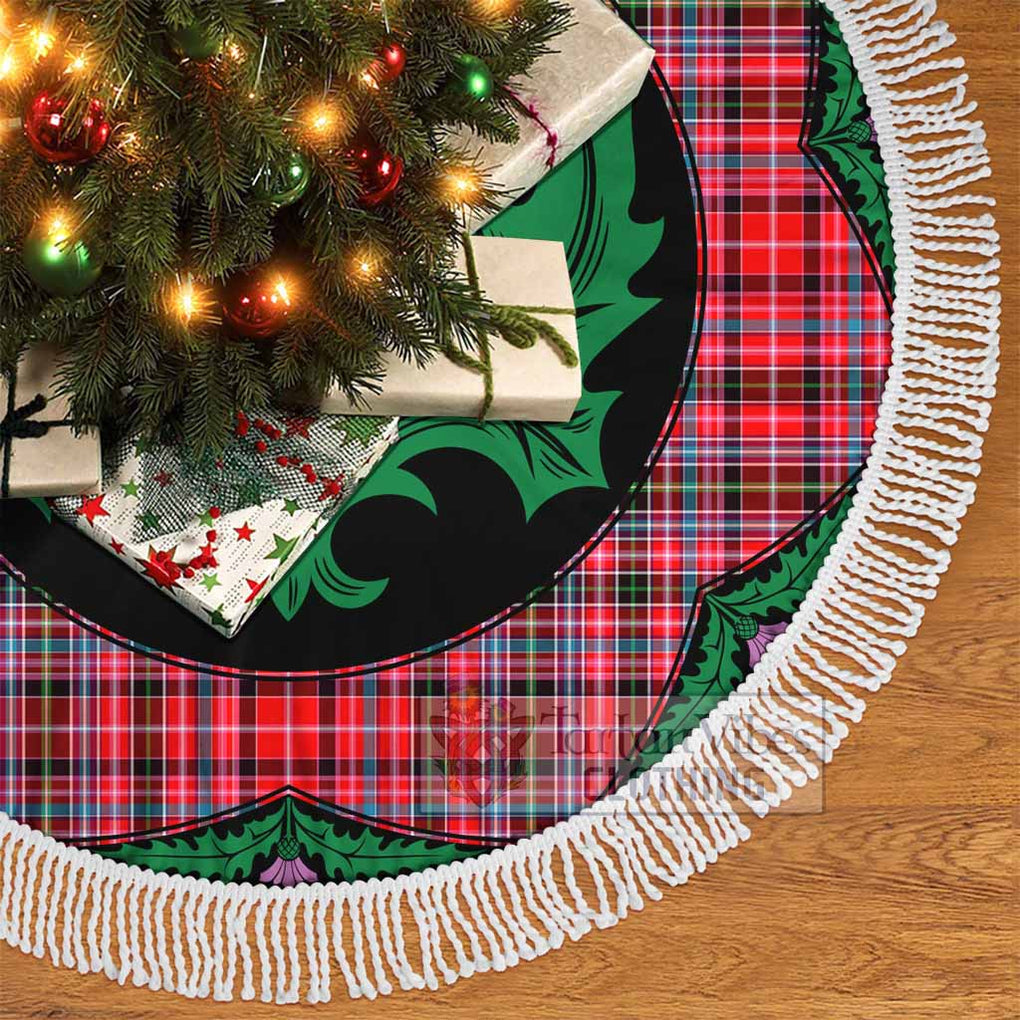 Tartan Vibes Clothing Aberdeen District Tartan Christmas Tree Skirt Scottish Thistle Style