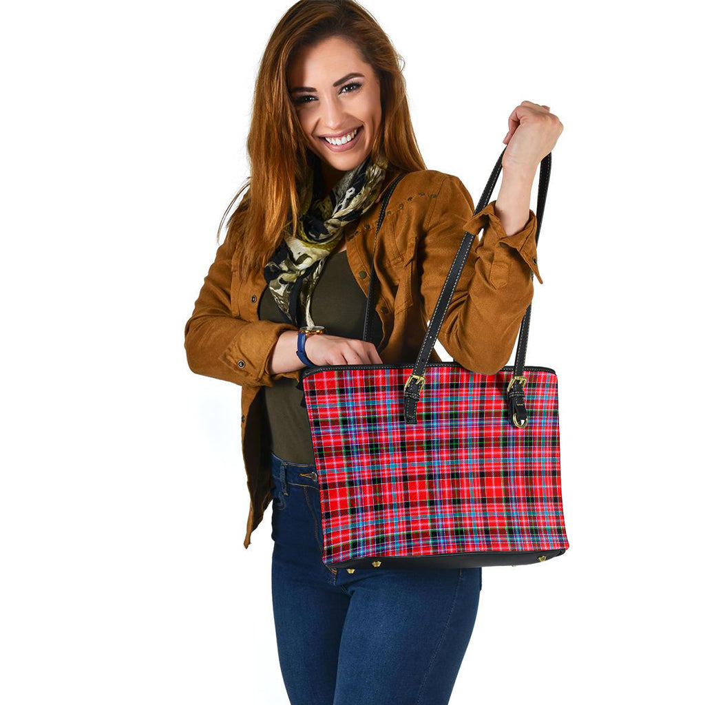 Aberdeen District Tartan Leather Tote Bag - Tartanvibesclothing