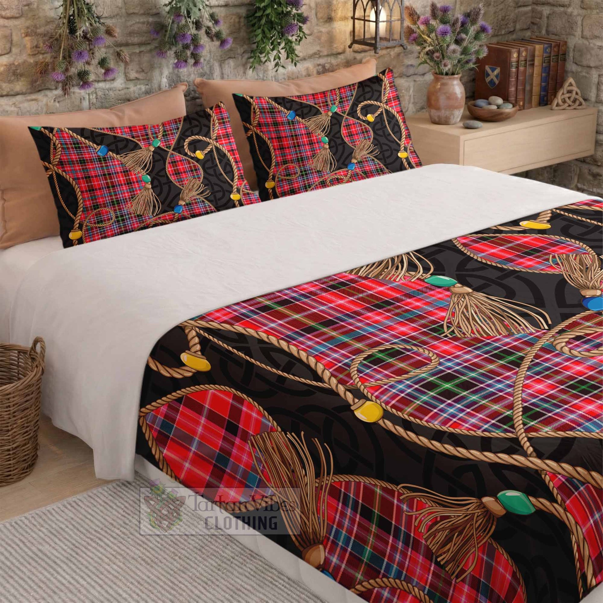 Aberdeen District Scottish Tartan Twisted Ropes Stylized Bedding Set - Tartan Vibes Clothing
