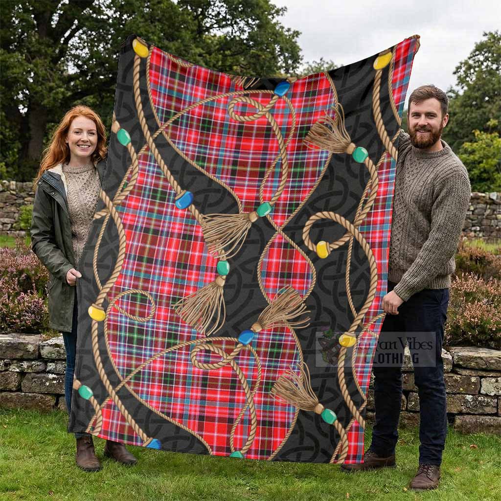Aberdeen District Scottish Tartan Twisted Ropes Stylized Blanket - Tartan Vibes Clothing