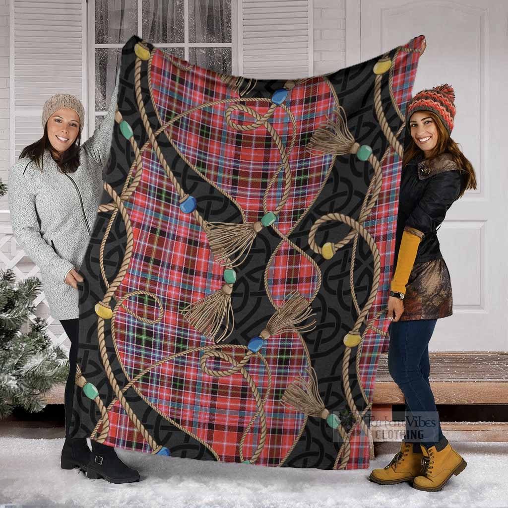 Aberdeen District Scottish Tartan Twisted Ropes Stylized Blanket - Tartan Vibes Clothing