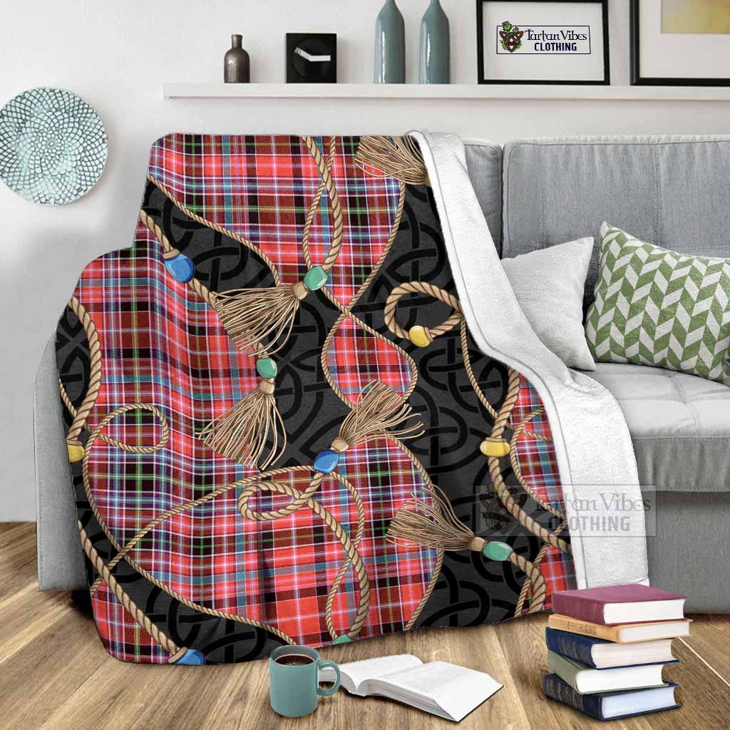 Aberdeen District Scottish Tartan Twisted Ropes Stylized Blanket - Tartan Vibes Clothing