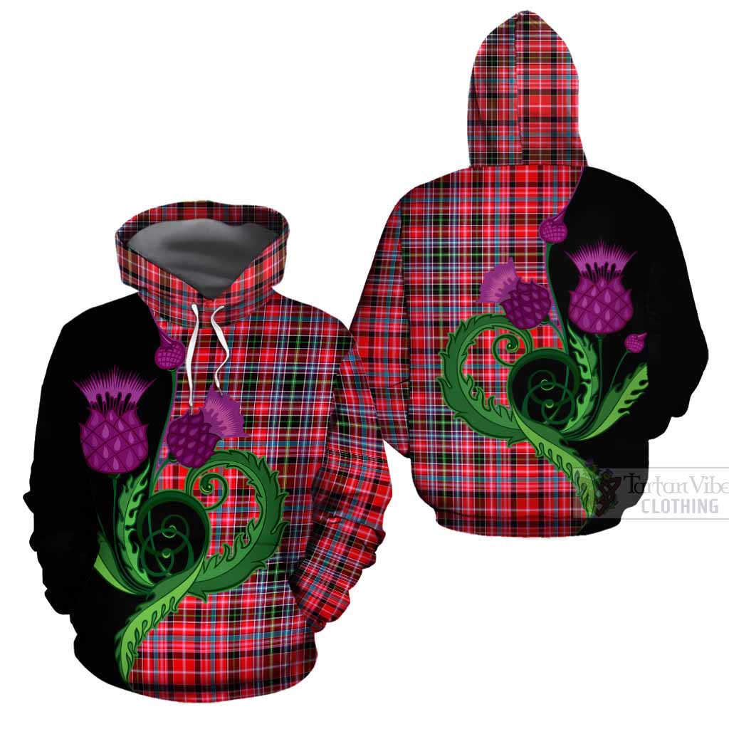 Aberdeen District Tartan Cotton Hoodie Traditional Scottish Thistle