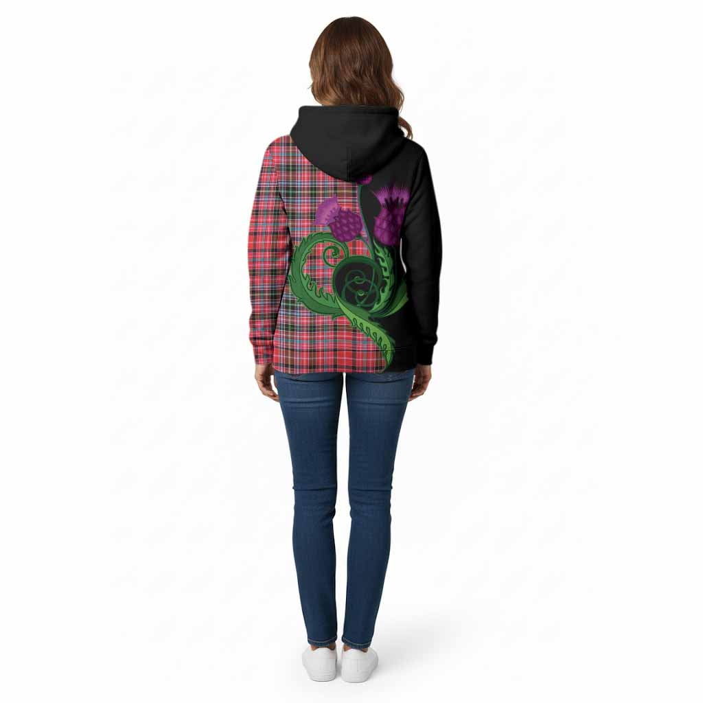 Aberdeen District Tartan Cotton Hoodie Traditional Scottish Thistle