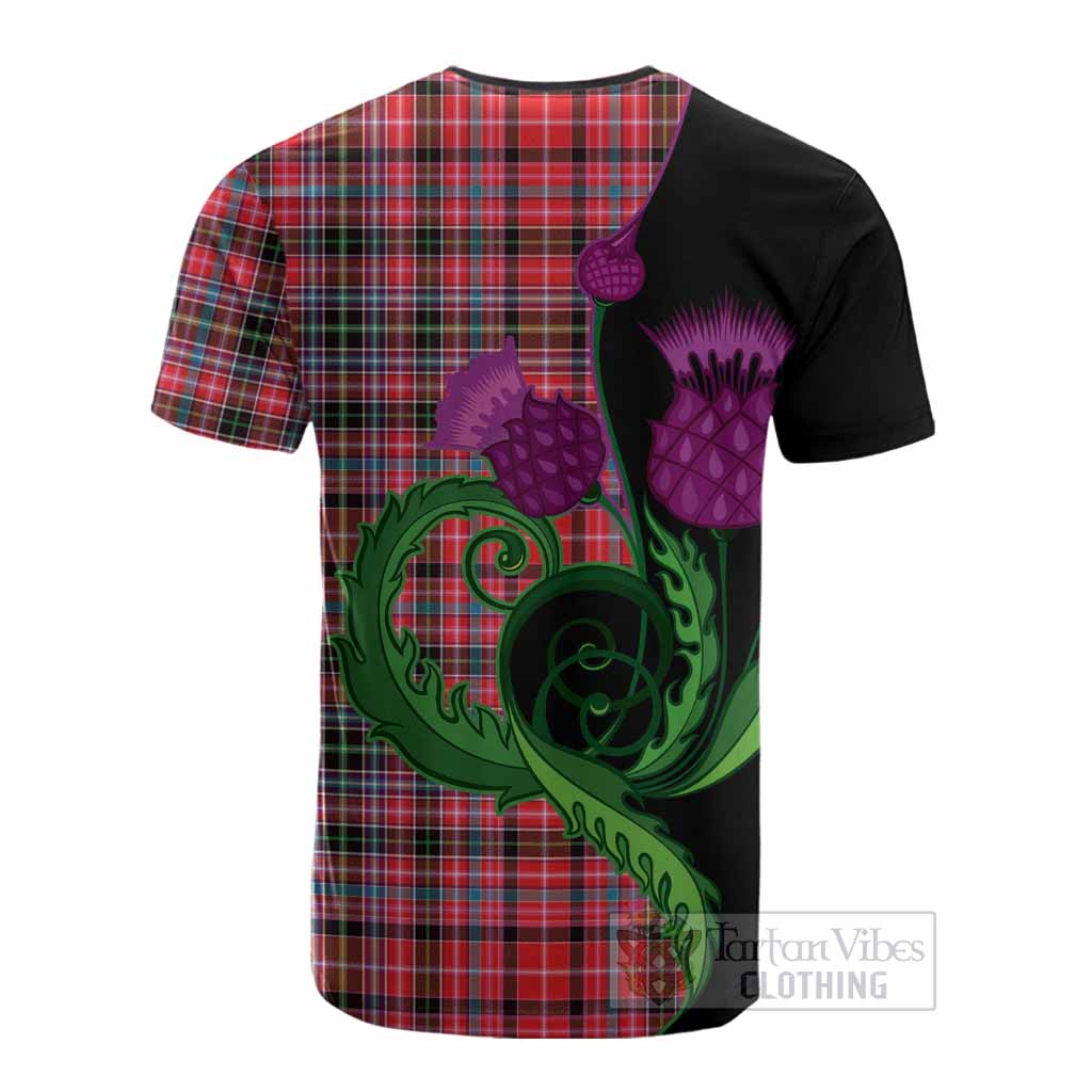 Aberdeen District Tartan Cotton T-shirt Traditional Scottish Thistle