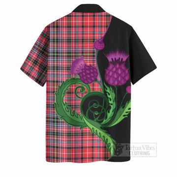 Aberdeen District Tartan Hawaiian Shirt Traditional Scottish Thistle