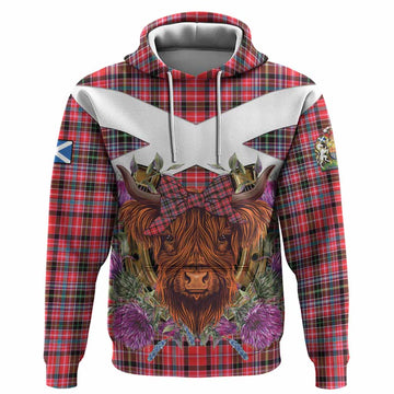 Aberdeen District Tartan Hoodie Scottish Thistle Heilan Coo