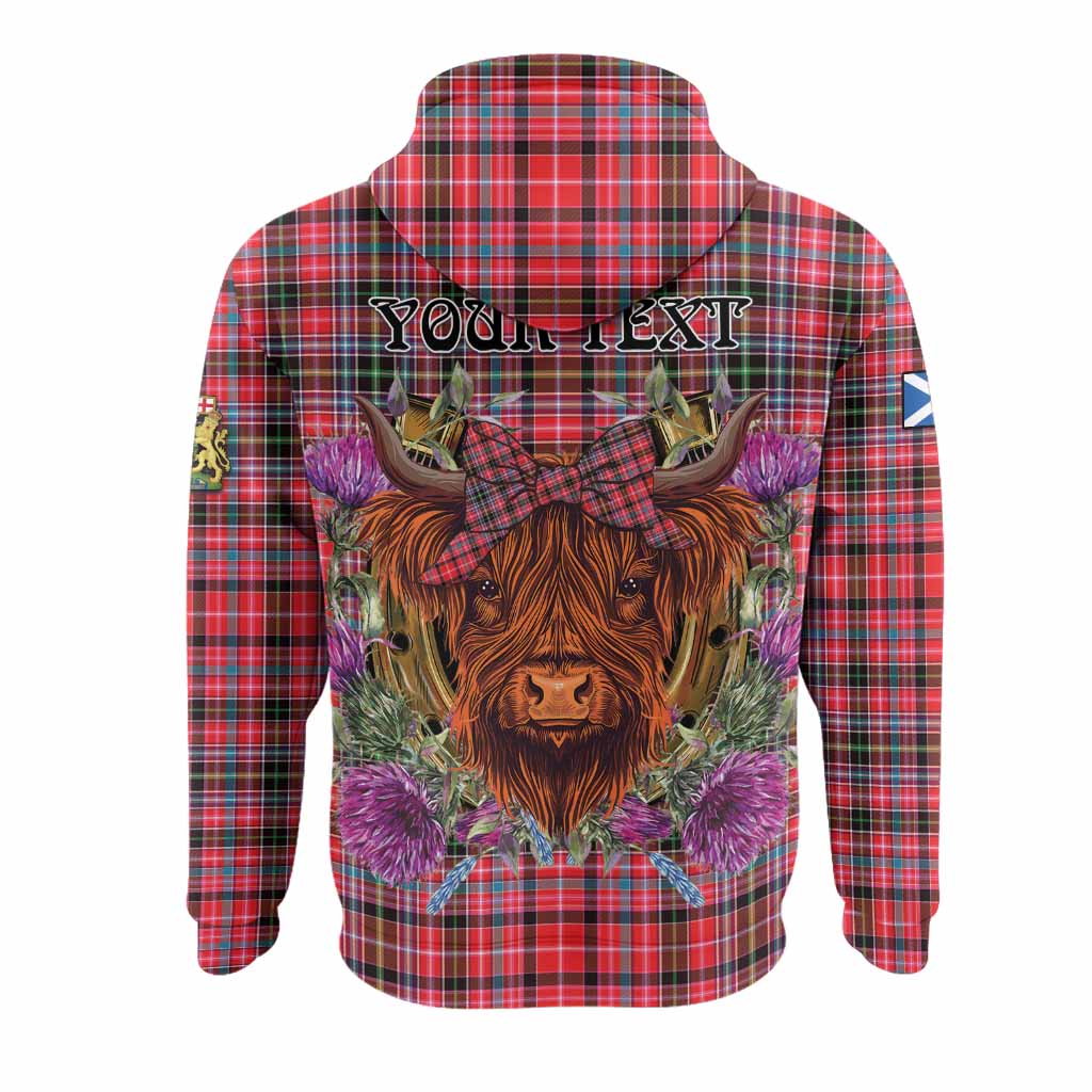 Aberdeen District Tartan Hoodie Scottish Thistle Heilan Coo