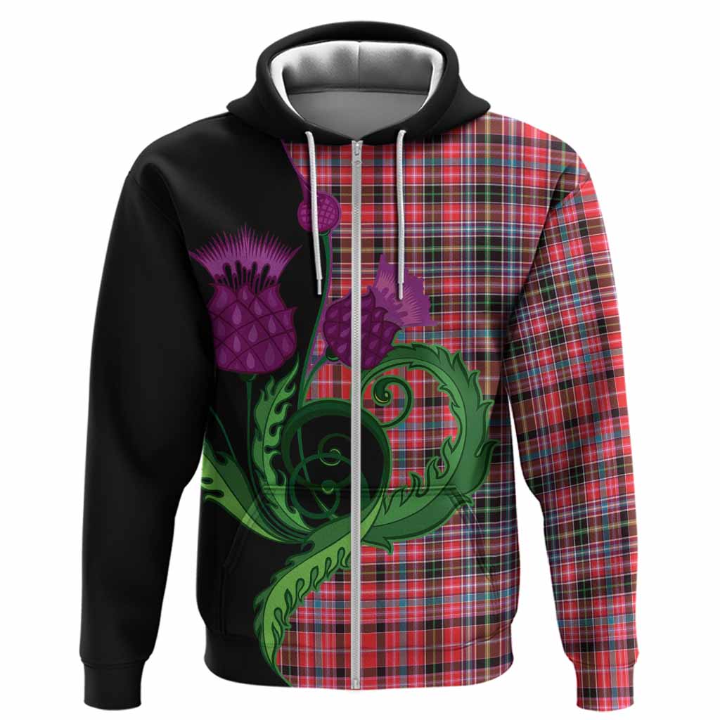 Aberdeen District Tartan Hoodie Traditional Scottish Thistle