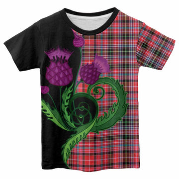 Aberdeen District Tartan Kid T-shirt Traditional Scottish Thistle