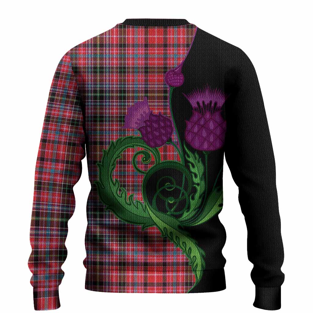Aberdeen District Tartan Knitted Sweater Traditional Scottish Thistle