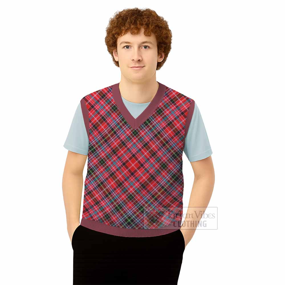 Aberdeen District Tartan  Knitted V-Neck Vest Cross Style
