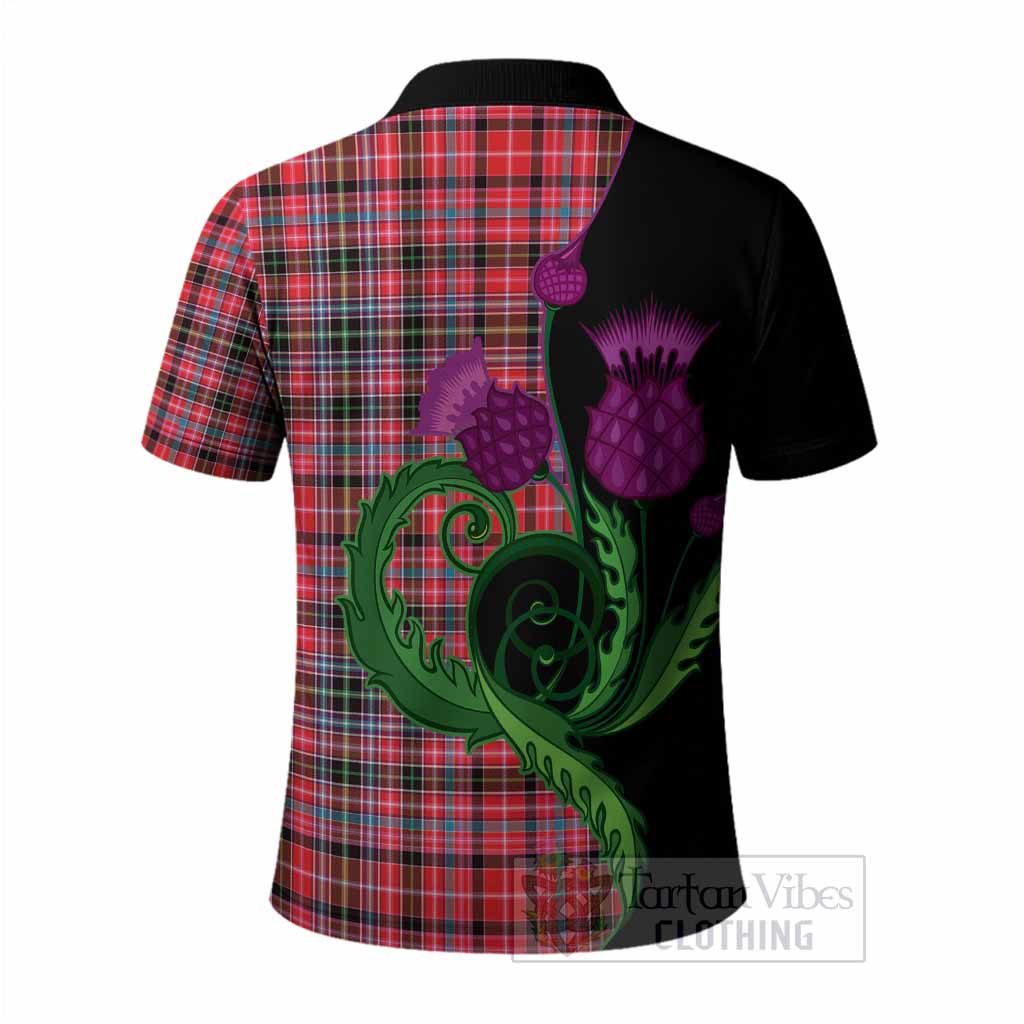 Aberdeen District Tartan Polo Shirt Traditional Scottish Thistle