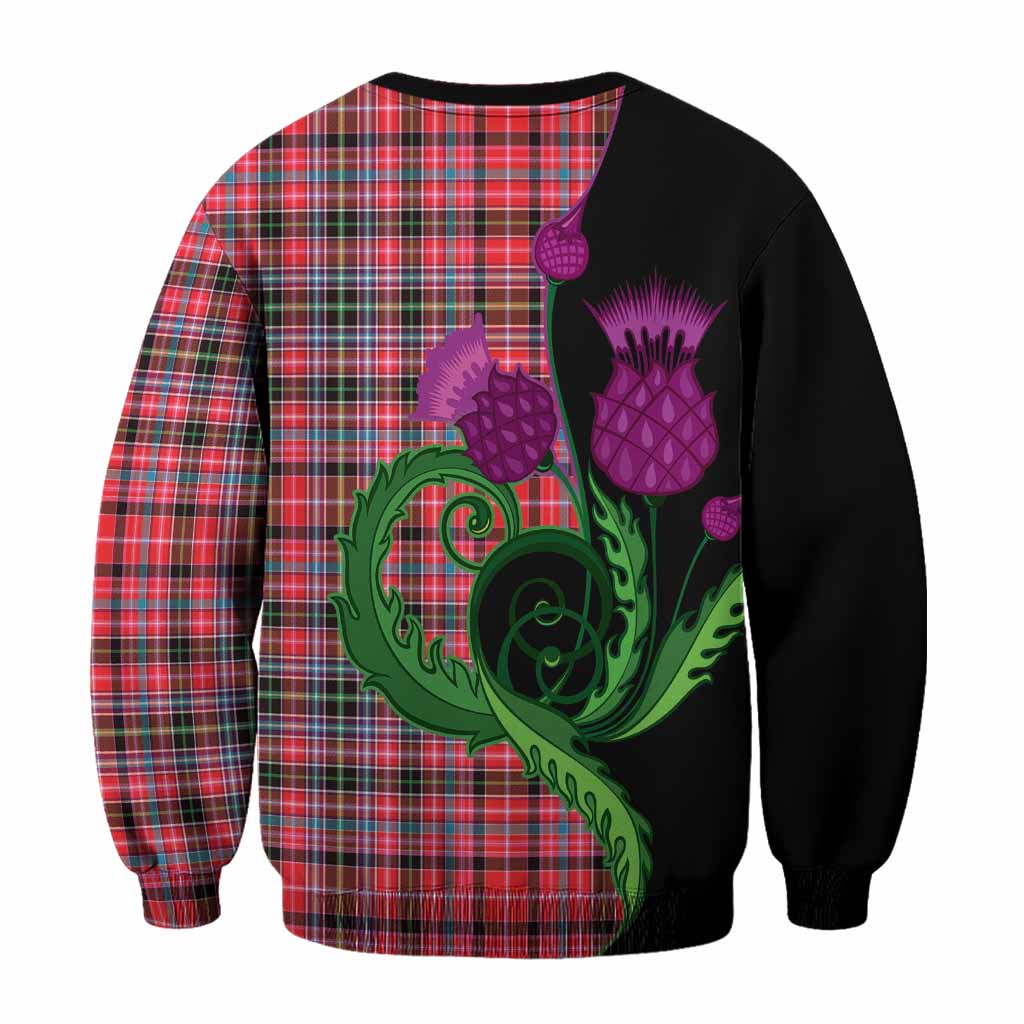 Aberdeen District Tartan Sweatshirt Traditional Scottish Thistle