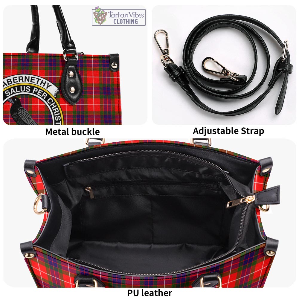 Tartan Vibes Clothing Abernethy Tartan Luxury Leather Handbags with Family Crest