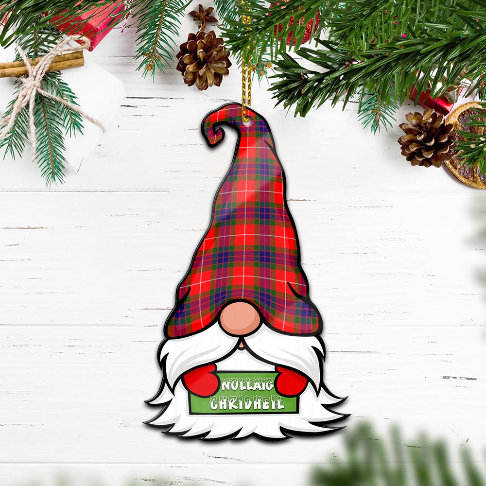 Abernethy Gnome Christmas Ornament with His Tartan Christmas Hat Wood Ornament - Tartanvibesclothing