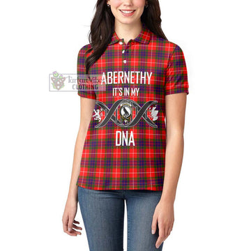 Abernethy Tartan Women's Polo Shirt with Family Crest DNA In Me Style Women - Tartan Vibes Clothing