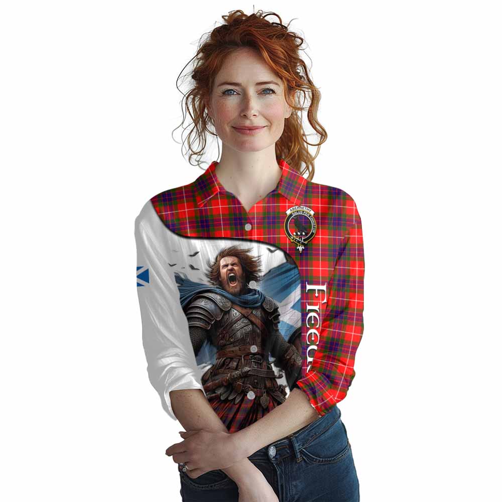 Tartan Vibes Clothing Abernethy Crest Tartan Women's Casual Shirt Inspired by the Freedom of Scottish Warrior