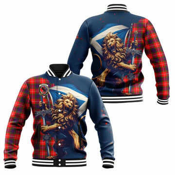 Abernethy Tartan Family Crest Baseball Jacket with Scottish Majestic Lion Unisex - Tartan Vibes Clothing
