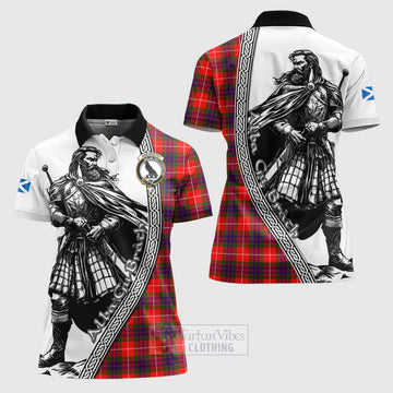 Abernethy Tartan Clan Crest Women's Polo Shirt with Highlander Warrior Celtic Style Women - Tartan Vibes Clothing