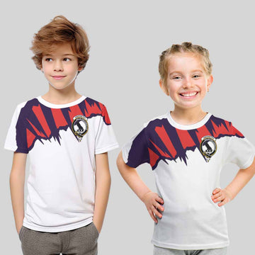 Tartan Vibes Clothing Abernethy Clan Crest Kid T-Shirt with Retro Sport Style